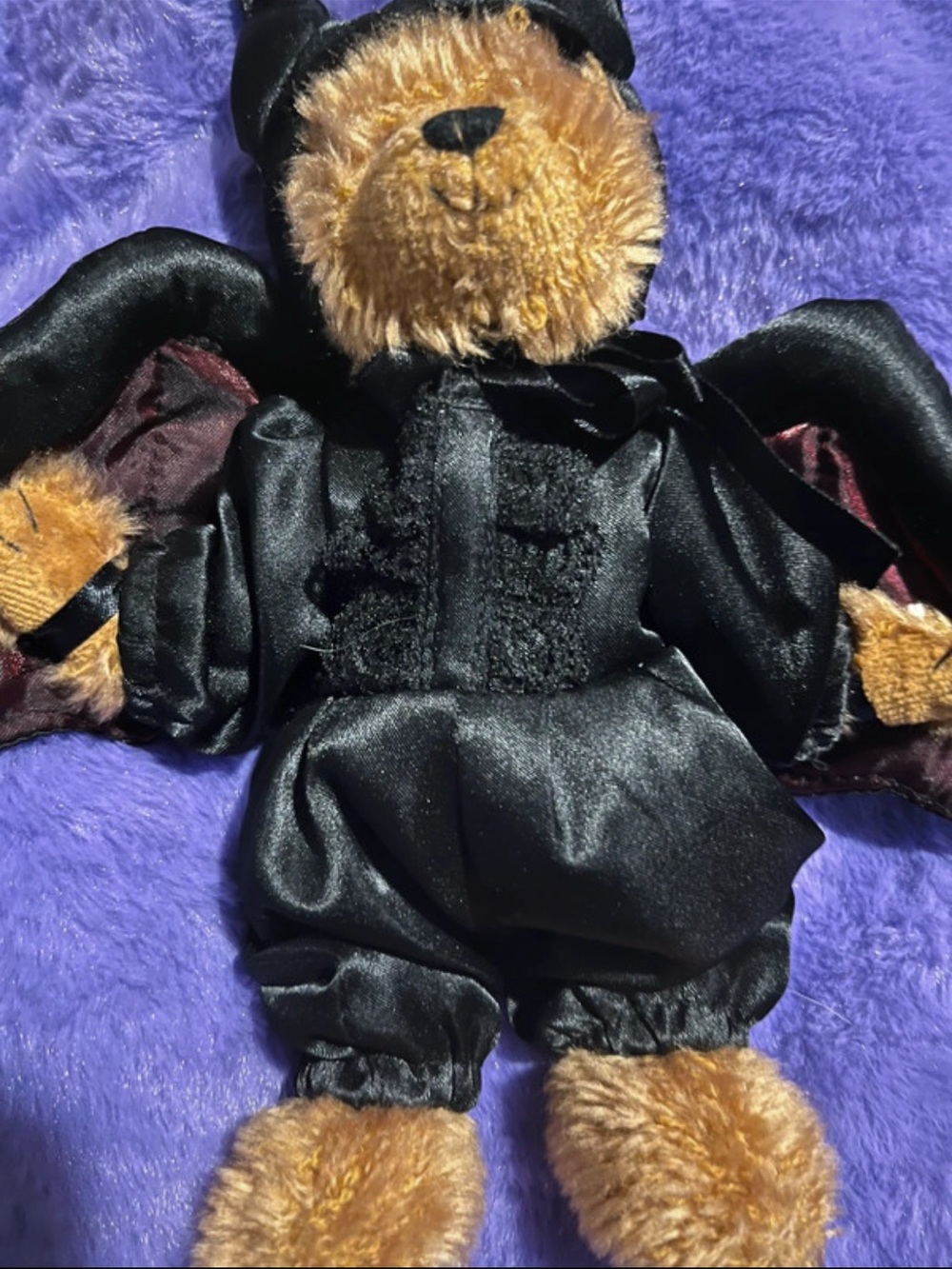 Ty Brown Bear in Black Bat Costume